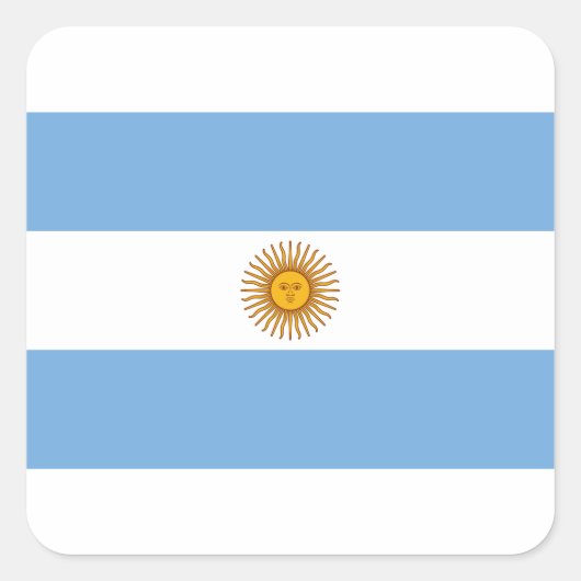 Vlag van Argentinië - Bandera de Argentinië Vierkante Sticker (Voorkant)