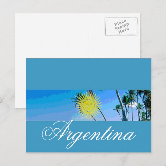 vlag van Argentinië Briefkaart (Voorkant / Achterkant)