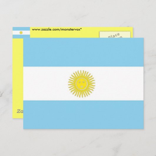 Vlag van Argentinië Briefkaart (Voorkant / Achterkant)