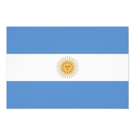 Vlag van Argentinië Foto Afdruk (Voorkant)
