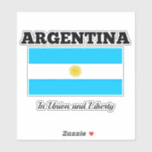 Vlag van Argentinië, gelabeld met motto Sticker (Vel)