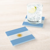 vlag van Argentinië Glazen Onderzetter (Schuin)