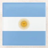 vlag van Argentinië Glazen Onderzetter (Voorkant)
