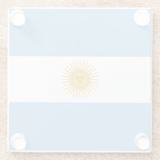 vlag van Argentinië Glazen Onderzetter (Achterkant)