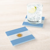 Vlag van Argentinië Glazen Onderzetter (Schuin)