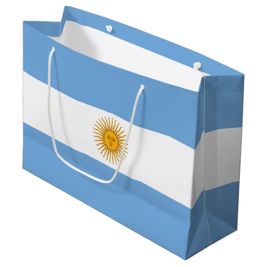 vlag van Argentinië Groot Cadeauzakje (Voorkant Gekanteld)