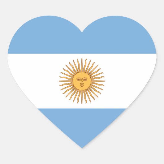Vlag van Argentinië Hart Sticker (Voorkant)