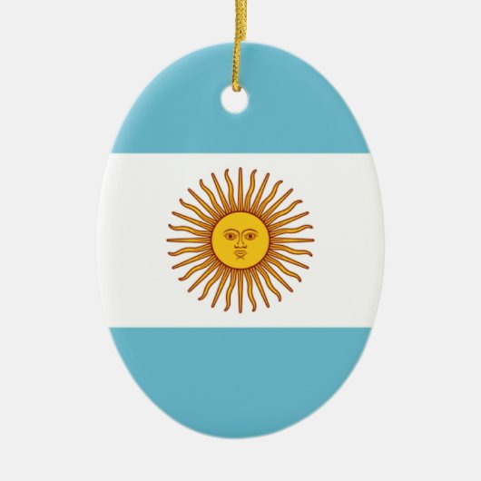 Vlag van Argentinië Keramisch Ornament (Voorkant)