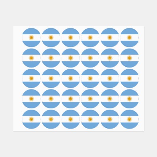 vlag van Argentinië Labels (Vel)
