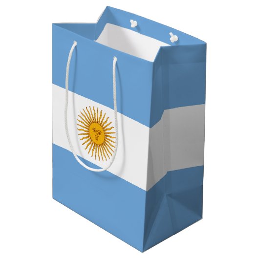 vlag van Argentinië Medium Cadeauzakje (Achterkant Gekanteld)