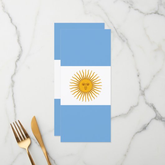 vlag van Argentinië Menu (Voorkant / Achterkant in situ)