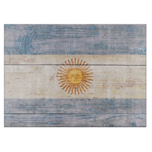 Vlag van Argentinië op hout Snijplank (Voorkant)
