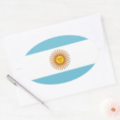 Vlag van Argentinië Ovale Sticker (Envelop)