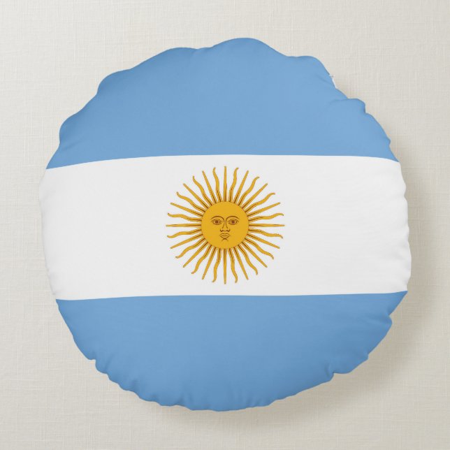 vlag van Argentinië Rond Kussen (Achterkant)