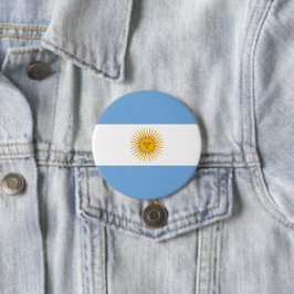 vlag van Argentinië Ronde Button 7,6 Cm