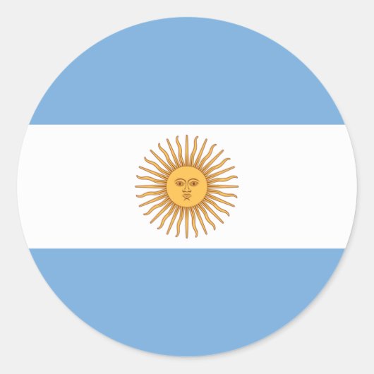 Vlag van Argentinië Ronde Sticker (Voorkant)