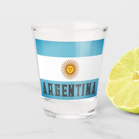 Vlag van Argentinië Shot Glas (Voorkant)