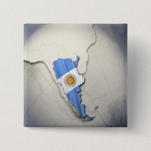 Vlag van Argentinië Vierkante Button 5,1 Cm
