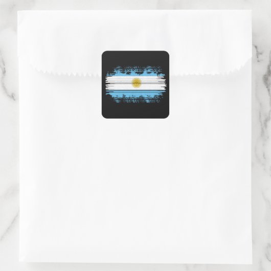 vlag van Argentinië Vierkante Sticker (Tas)