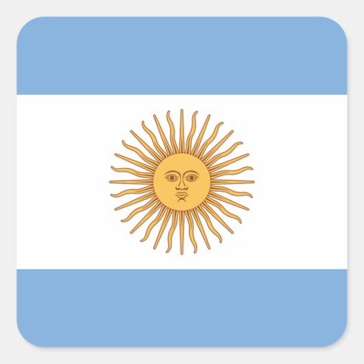 Vlag van Argentinië Vierkante Sticker (Voorkant)