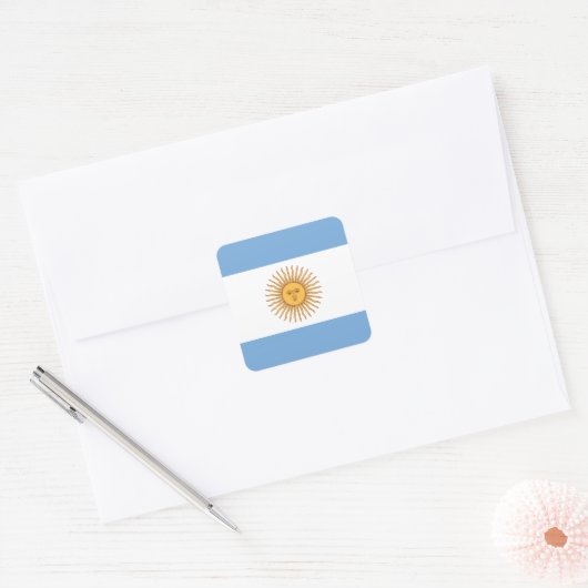 Vlag van Argentinië Vierkante Sticker (Envelop)
