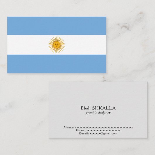 vlag van Argentinië Visitekaartje (Voorkant / Achterkant)