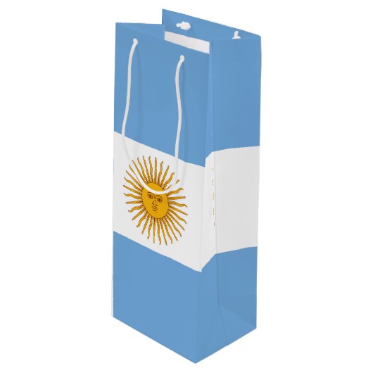 vlag van Argentinië Wijn Cadeautas (Voorkant Gekanteld)