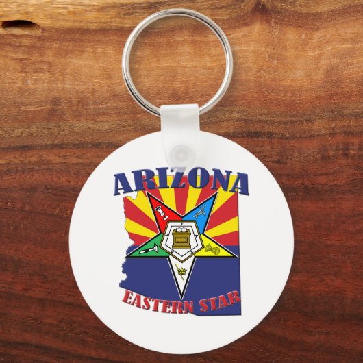 Vlag van Arizona Eastern Star Sleutelhanger (Voorkant)