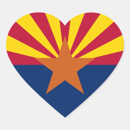 Vlag van Arizona Hart Sticker (Voorkant)