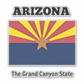 Vlag van Arizona met staatsmotto Sticker (Voorkant)