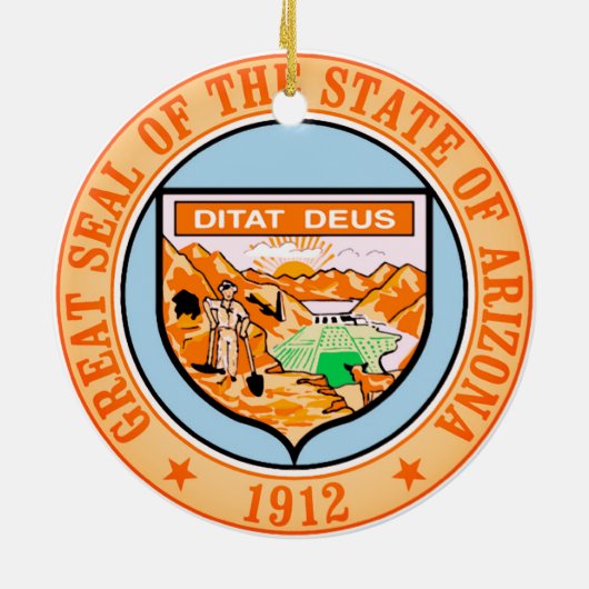 Vlag van Arizona Rond Ornament (Achterkant)