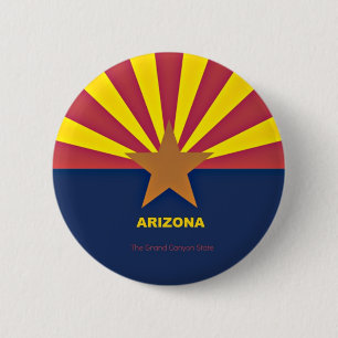 Vlag van Arizona Ronde Button 5,7 Cm