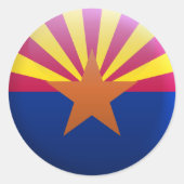 Vlag van Arizona Ronde Sticker (Voorkant)