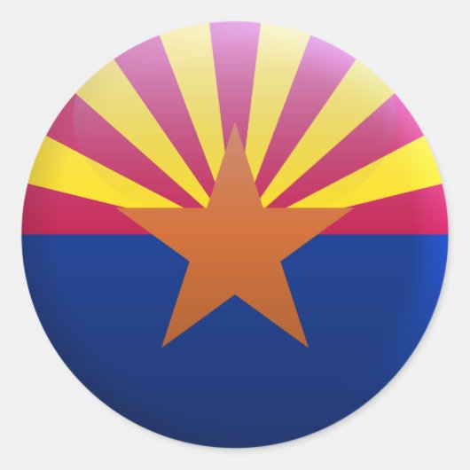 Vlag van Arizona Ronde Sticker (Voorkant)