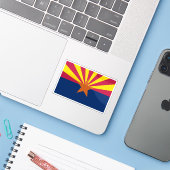 Vlag van Arizona Sticker (Laptop met iPhone)