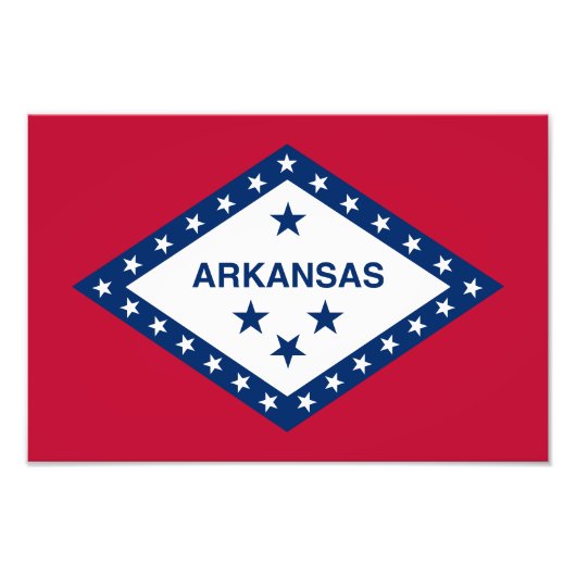 Vlag van Arkansas Foto Afdruk (Voorkant)