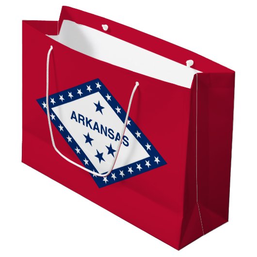 Vlag van Arkansas Groot Cadeauzakje (Voorkant Gekanteld)