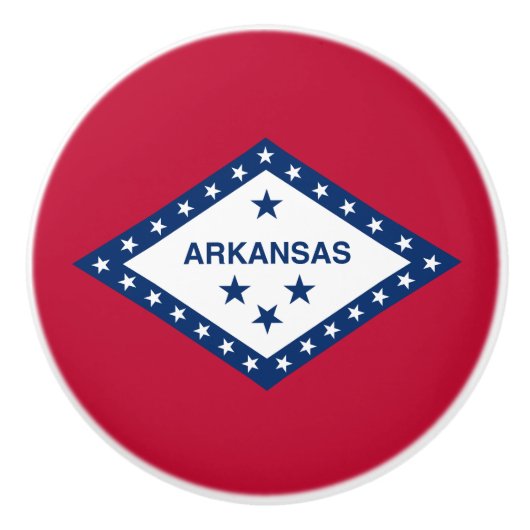 Vlag van Arkansas Keramische Knop (Voorkant)