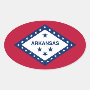 Vlag van Arkansas Ovale Sticker