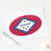 Vlag van Arkansas Ovale Sticker (Envelop)