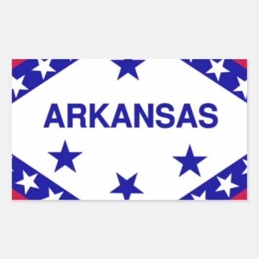 Vlag van Arkansas Rechthoekige Sticker (Voorkant)