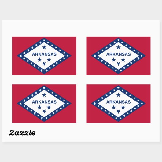 Vlag van Arkansas Rechthoekige Sticker (Vel)