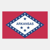 Vlag van Arkansas Rechthoekige Sticker (Voorkant)