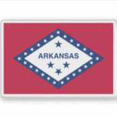 Vlag van Arkansas Sticker (Voorkant)
