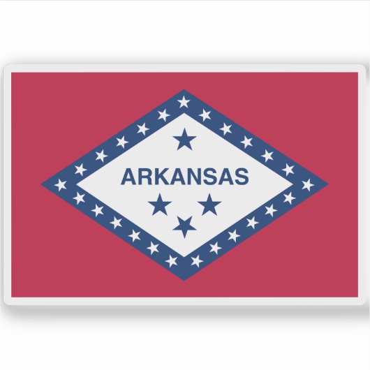 Vlag van Arkansas Sticker (Voorkant)