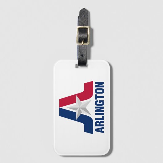 Vlag van Arlington, Texas Bagagelabel (Voorkant (verticaal))