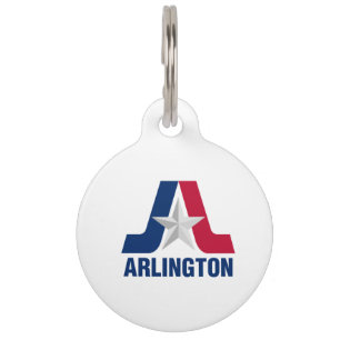 Vlag van Arlington, Texas Pet ID Tag Huisdierpenning
