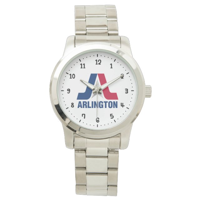 Vlag van Arlington, Texas Watch Horloge (Voorkant)