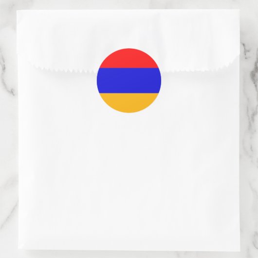 Vlag van Armenië Ronde Sticker (Tas)