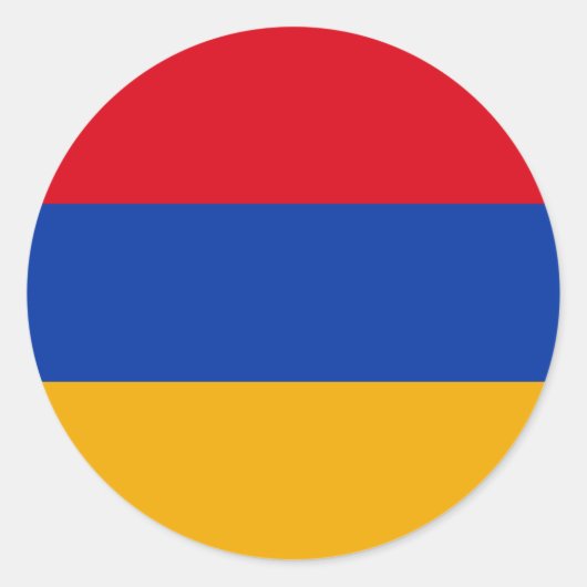 Vlag van Armenië Ronde Sticker (Voorkant)